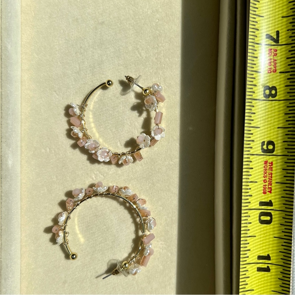 Pink hoop earrings. NWOT